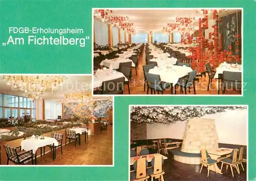 AK / Ansichtskarte Oberwiesenthal_Erzgebirge FDGB Erholungsheim Am Fichtelberg Gastraeume Kaminzimmer Oberwiesenthal Erzgebirge