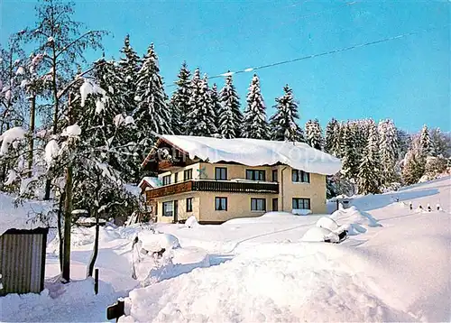 AK / Ansichtskarte Immenstadt_Allgaeu Gaestehaus Schmid Winterlandschaft Allgaeuer Alpen Immenstadt_Allgaeu