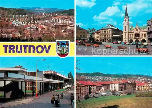 AK / Ansichtskarte Trutnov Stadtpanorama Gottwaldplatz Rathaus Kaufhaus Maj Trutnov