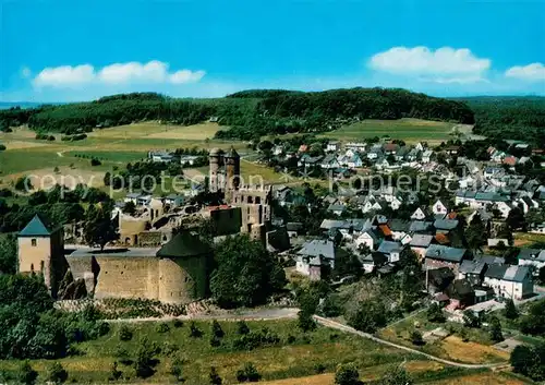 AK / Ansichtskarte Burg_Greifenstein_Westerwald Fliegeraufnahme Burg_Greifenstein