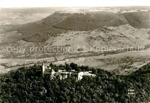 AK / Ansichtskarte Kirchheim_Teck Fliegeraufnahme mit Burg Teck Kirchheim Teck