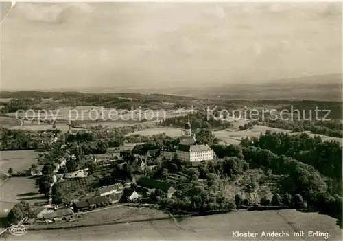 AK / Ansichtskarte Andechs Kloster Andechs mit Erling Fliegeraufnahme Andechs