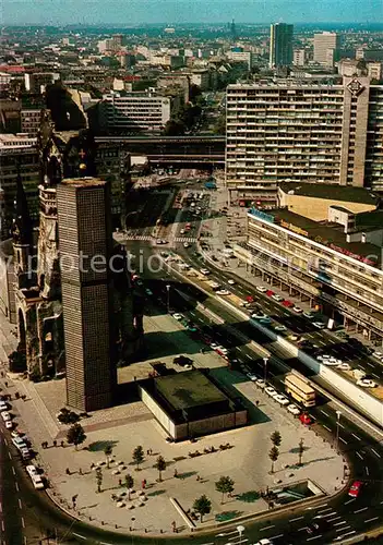 AK / Ansichtskarte Berlin Blick vom Europa Center auf Gedaechtniskirche mit Hardenbergstrasse am Zoo Berlin