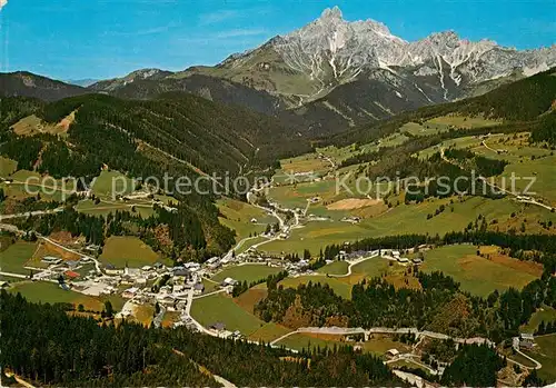 AK / Ansichtskarte Filzmoos Landgasthof Forellenhof Mariastein Kufstein Kaisergebirge Fliegeraufnahme mit Bischofsmuetze Filzmoos