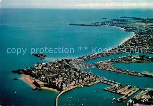 AK / Ansichtskarte Saint Malo_35 La cite Plage de Parame et Pointe de Rotheneuf vue aerienne 