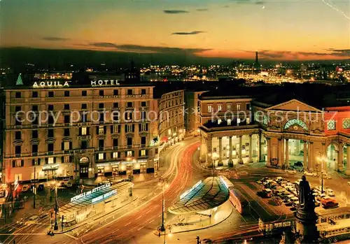 AK / Ansichtskarte Genova_Genua_Liguria Aquila Hotel Nachtaufnahme Genova_Genua_Liguria