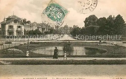 AK / Ansichtskarte Maisons Laffitte La Place et lAvenue du Chateau Maisons Laffitte