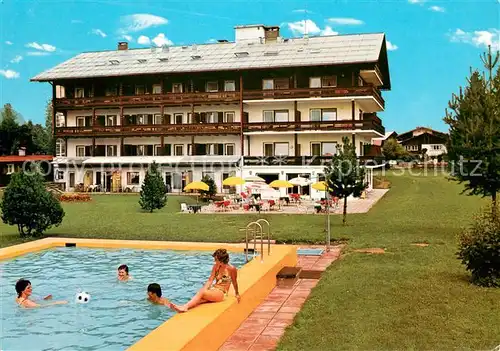 AK / Ansichtskarte Oberstdorf Hotel garni Kappeler Haus Liegewiese Swimming Pool Oberstdorf