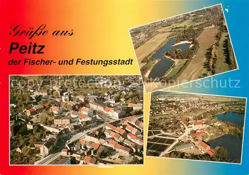 AK / Ansichtskarte Peitz Stadtansichten Peitzer Teichlandschaft Fliegeraufnahmen Peitz