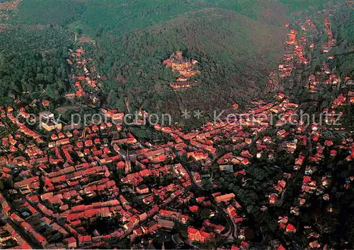 AK / Ansichtskarte Wernigerode_Harz Fliegeraufnahme mit Schloss Wernigerode Harz