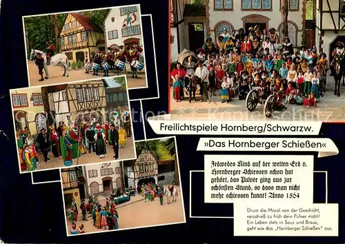 AK / Ansichtskarte Hornberg_Schwarzwald Freilichtspiele Das Hornberger Schiessen Gedicht Hornberg Schwarzwald