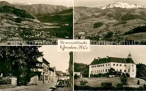 AK / Ansichtskarte Gresten Panorama Strassenpartie Schloss Stieber Gresten