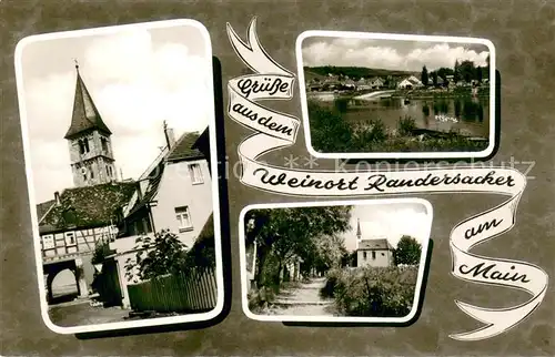 AK / Ansichtskarte Randersacker Kirche Panorama Waldweg Randersacker