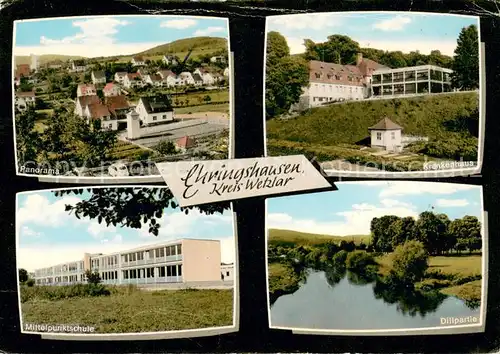 AK / Ansichtskarte Ehringshausen_Dill Panorama Krankenhaus Mittelpunktschule Dillpartie Ehringshausen Dill