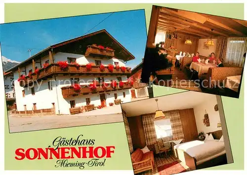 AK / Ansichtskarte Obermieming Gaestehaus Sonnenhof Pension Gastraum Fremdenzimmer Obermieming