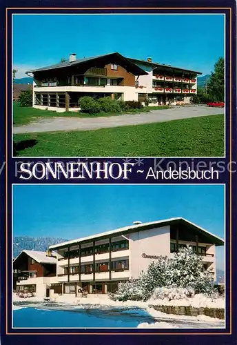 AK / Ansichtskarte Andelsbuch_Vorarlberg Hotel Cafe Restaurant Sonnenhof im Sommer und im Winter Andelsbuch Vorarlberg