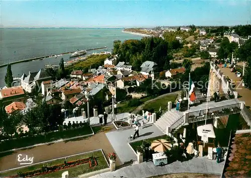 AK / Ansichtskarte Thonon les Bains Belvedere de la Place du Chateau et panorama sur le Lac Leman et sur le Port de Rives Thonon les Bains