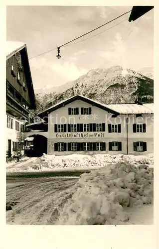 AK / Ansichtskarte Oberau_Loisach Hotel Gasthof zur Post Oberau Loisach