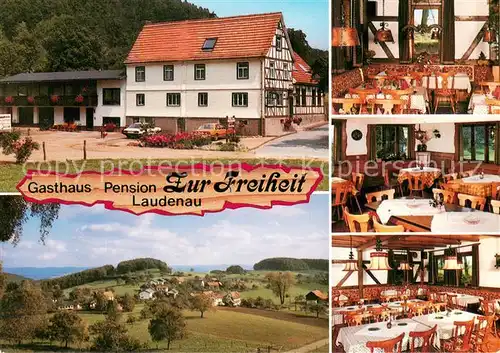 Laudenau Gasthaus Pension Zur Freiheit Gastraum Landschaftspanorama Laudenau