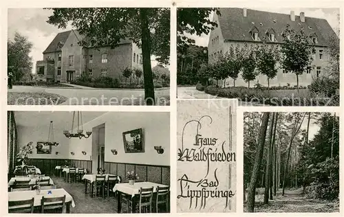 AK / Ansichtskarte Lippspringe_Bad Haus Waldfrieden Gaststube Waldpartie Lippspringe_Bad