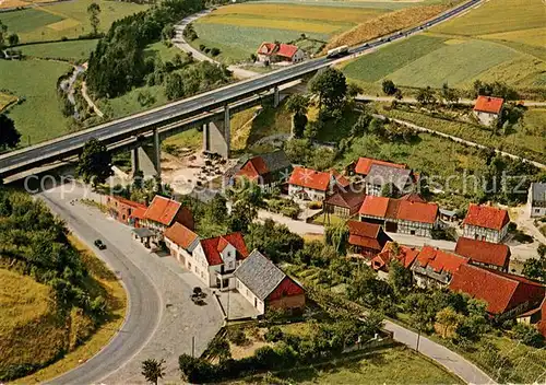 AK / Ansichtskarte Kuventhal Doppelbruecke der Bundesstrasse 3 Fliegeraufnahme Kuventhal