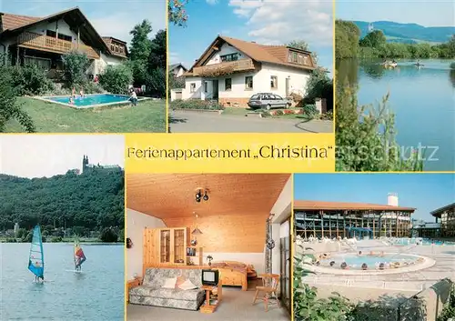 AK / Ansichtskarte Kloster_Banz Ferienappartement Christina Main mit Vierzehnheiligen Baggersee Obermain Therme Staffelstein Kloster_Banz