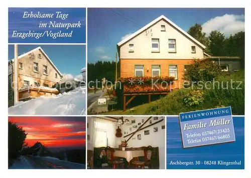 AK / Ansichtskarte Klingenthal_Vogtland Ferienwohnungen Gaestehaus Mueller Naturpark Erzgebirge Vogtland Klingenthal_Vogtland