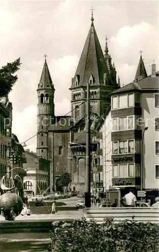 AK / Ansichtskarte Mainz_Rhein Fischtor Brunnen Kirche Mainz Rhein