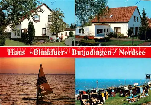 AK / Ansichtskarte Eckwarden Gaestehaus Pension Haus Blinkfueer Strand Windsurfen Nordsee Eckwarden