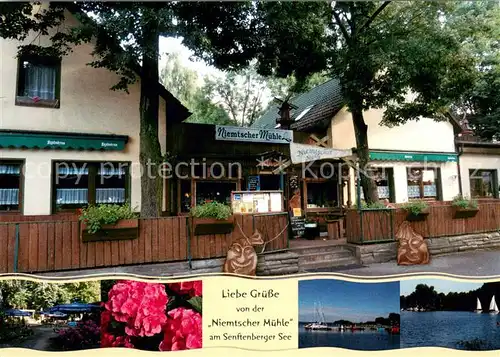 AK / Ansichtskarte Senftenberg_Niederlausitz Niemtscher Muehle am Senftenberger See Restaurant Biergarten Senftenberg_Niederlausitz