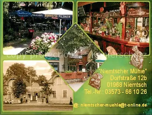 AK / Ansichtskarte Niemtsch Niemtscher Muehle Biergarten Theke Niemtsch