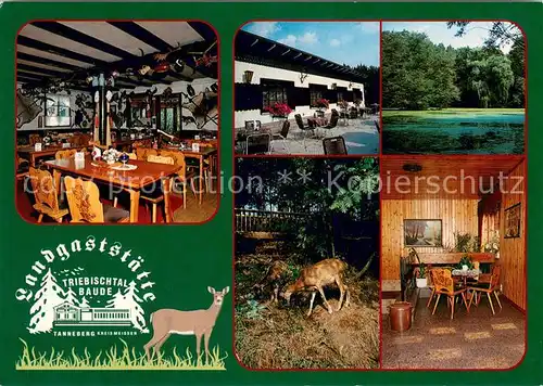 AK / Ansichtskarte Tanneberg_Triebischtal Landgaststaette Triebischtalbaude Restaurant Wild Landschaft Partie am Wasser 