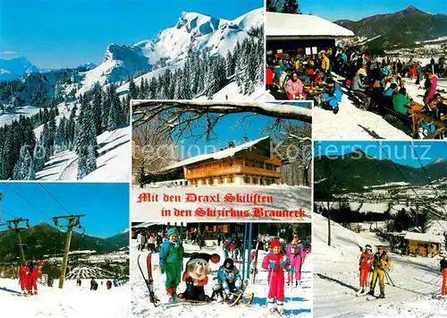 AK / Ansichtskarte Wegscheid_Lenggries Skizirkus Brauneck Draxl Skilifte Details Wegscheid_Lenggries