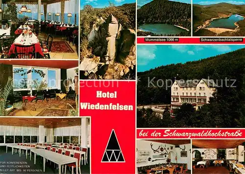 AK / Ansichtskarte Sand_Buehl Hotel Restaurant Wiedenfelsen Mummelsee Schwarzenbachtalsperre Schwarzwaldhochstrasse Sand_Buehl