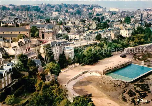 AK / Ansichtskarte Dinard_Ille_et_Vilaine_Bretagne Plage du Pieure Eglise Place General de Gaulle Piscine vue aerienne Dinard_Ille