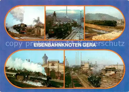 AK / Ansichtskarte Gera Eisenbahnknoten Dampflokomotiven P3023 P8015 Hauptbahnhof Rangierbahnhof Gera