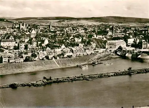 AK / Ansichtskarte Trier Fliegeraufnahme mit Mosel und Stadt Trier