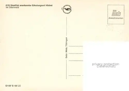 AK / Ansichtskarte Hoechst_Odenwald Panorama Hoechst_Odenwald