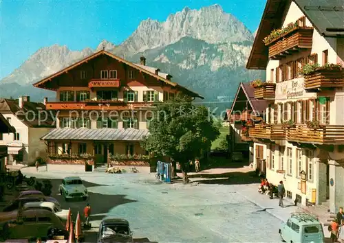 AK / Ansichtskarte St_Johann_Tirol Gasthof Hotel mit Wildem Kaiser Kaisergebirge St_Johann_Tirol