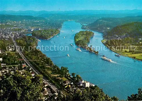 AK / Ansichtskarte Grafenwerth Blick vom Drachenfels mit Insel Nonnenwerth Grafenwerth