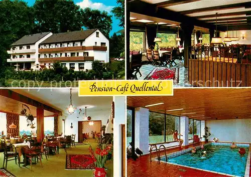 AK / Ansichtskarte Bad_Randringhausen Pension Cafe Quellental Hallenbad Bad_Randringhausen