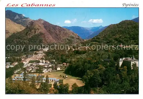 AK / Ansichtskarte Les_Cabannes_Ariege Le VVF le chateau de Gudanes au loin le mamelon St Pierre Les_Cabannes_Ariege