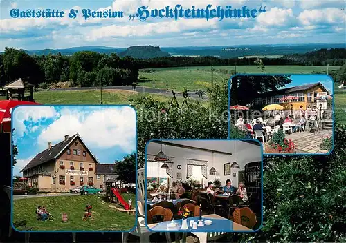 Rathewalde Gaststaette Pension Hocksteinschaenke Gaststube Terrasse Panorama Rathewalde