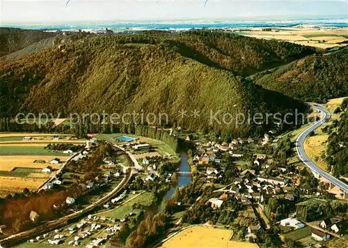 AK / Ansichtskarte Abenden Fliegeraufnahme mit Burg Nideggen Abenden