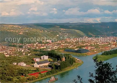 AK / Ansichtskarte Oberlahnstein Fliegeraufnahme mit Niederlahnstein Oberlahnstein