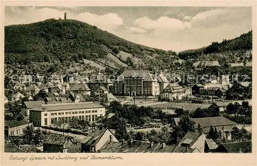 AK / Ansichtskarte Eschwege Lyzeum mit Leuchtburg und Bismarckturm Eschwege