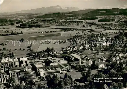 AK / Ansichtskarte Uzwil Panorama Blick zum Saentis Fliegeraufnahme Uzwil