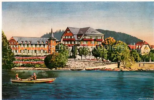 AK / Ansichtskarte Titisee Schwarzwaldhotel am See Kuenstlerkarte Titisee