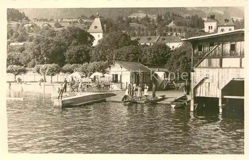 AK / Ansichtskarte Millstatt_Millstaettersee Uferpartie am See Bootshaus Steg Millstatt_Millstaettersee