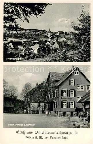 AK / Ansichtskarte Bittelbronn_Horb Gesamtansicht Gasthaus Pension zum Bahnhof Bittelbronn Horb